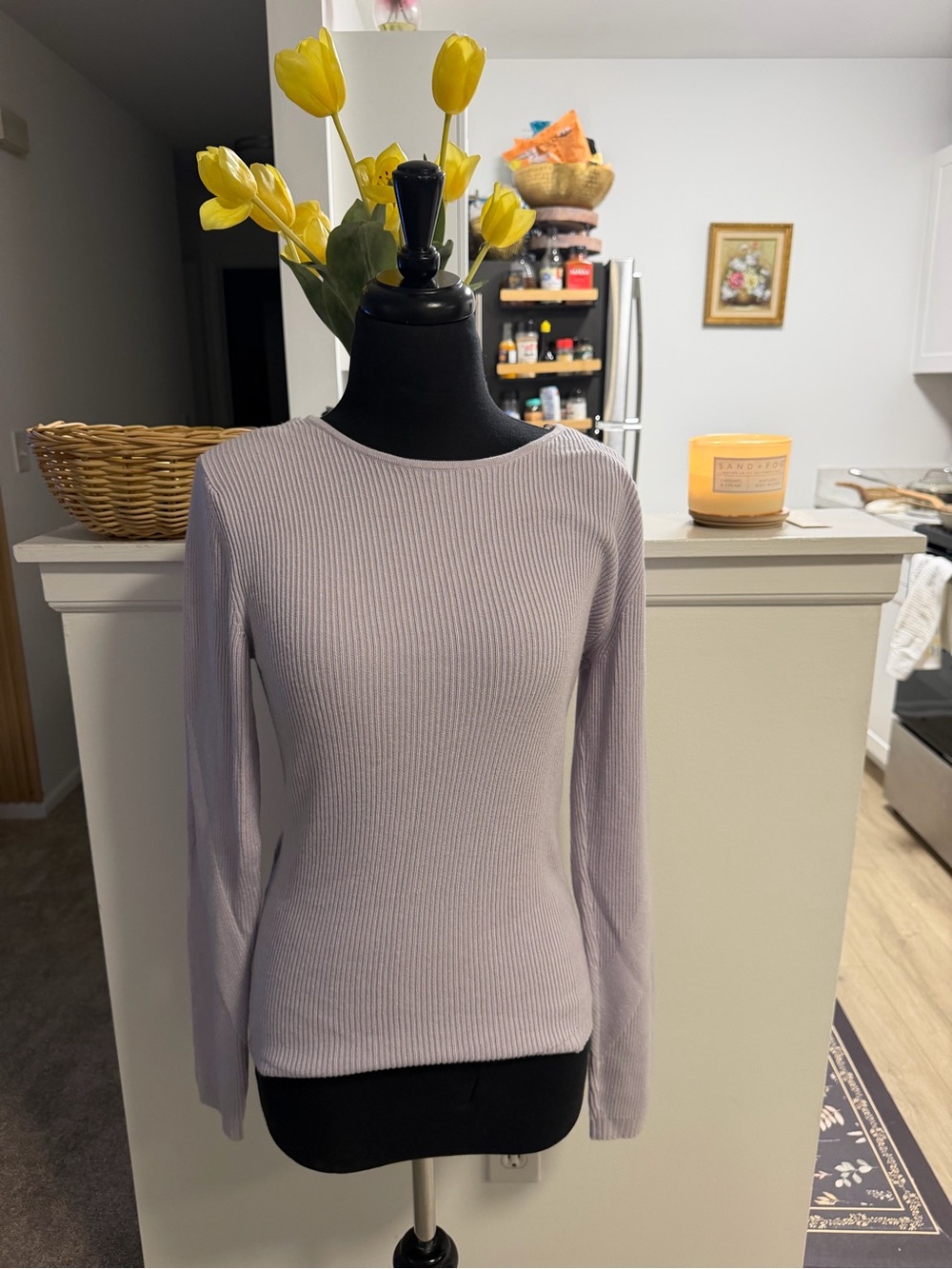 lululemon athletica Light Lavender Ribbed Long Sleeve Top
